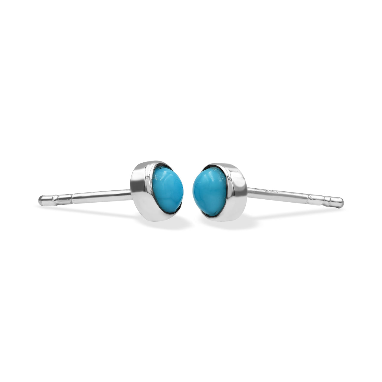 Starborn Campitos Turquoise 4mm Round Post Earrings in Sterling Silver