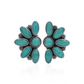 Starborn Campitos Turquoise Half Flower Post Earrings in Sterling Silver