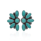 Starborn Campitos Turquoise Half Flower Post Earrings in Sterling Silver