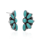 Starborn Campitos Turquoise Half Flower Post Earrings in Sterling Silver