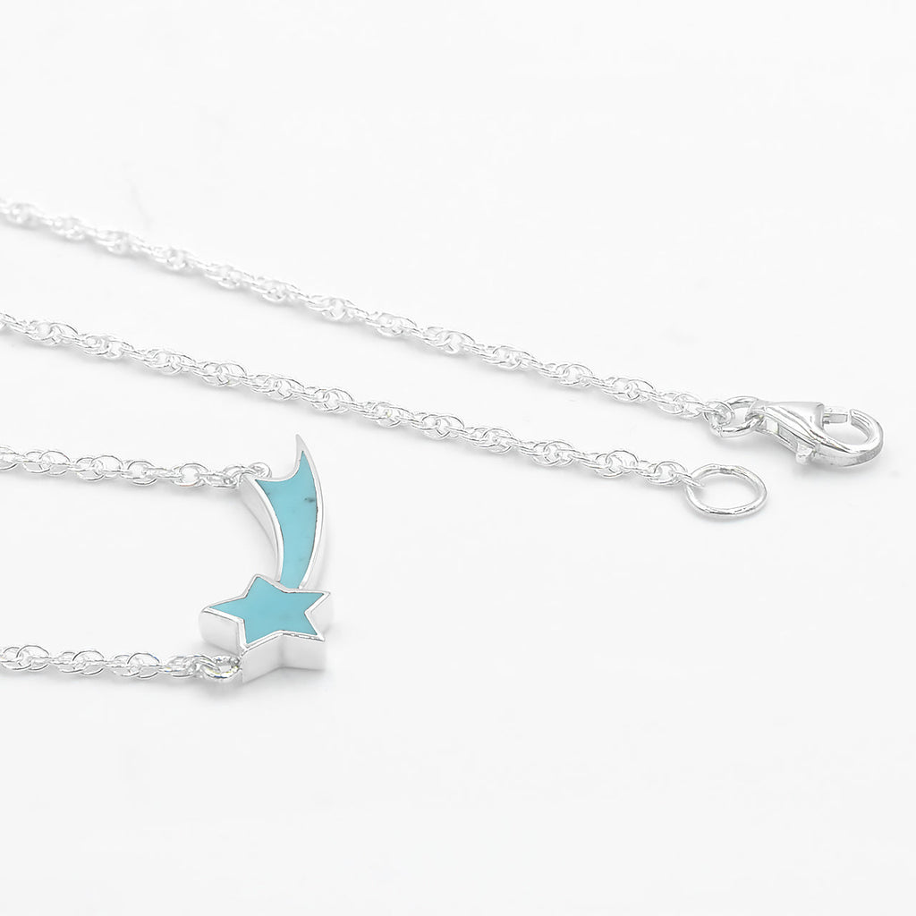 Starborn Shooting Star Necklace with Chain in Sterling Silver