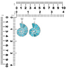 Starborn Sleeping Beauty Turquoise Inlay Nautilus Ammonite Pendant in Sterling Silver