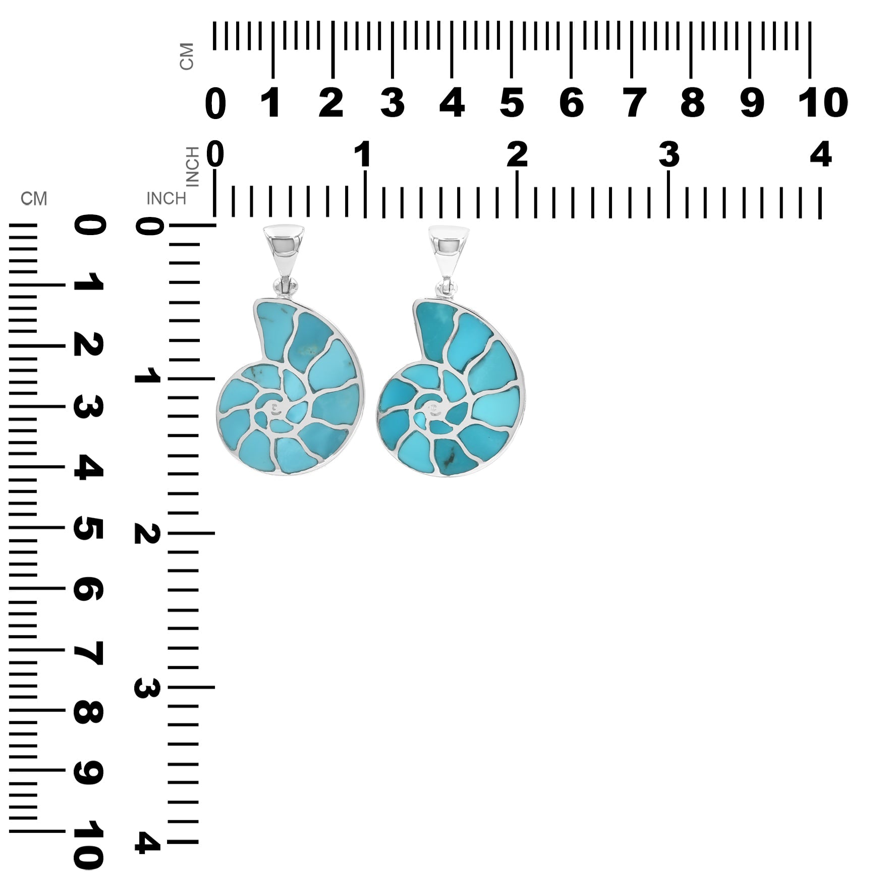 Starborn Sleeping Beauty Turquoise Inlay Nautilus Ammonite Pendant in Sterling Silver