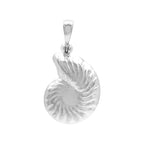 Starborn Sleeping Beauty Turquoise Inlay Nautilus Ammonite Pendant in Sterling Silver