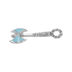 Starborn Sleeping Beauty Turquoise Battle Axe Pendant in Sterling Silver