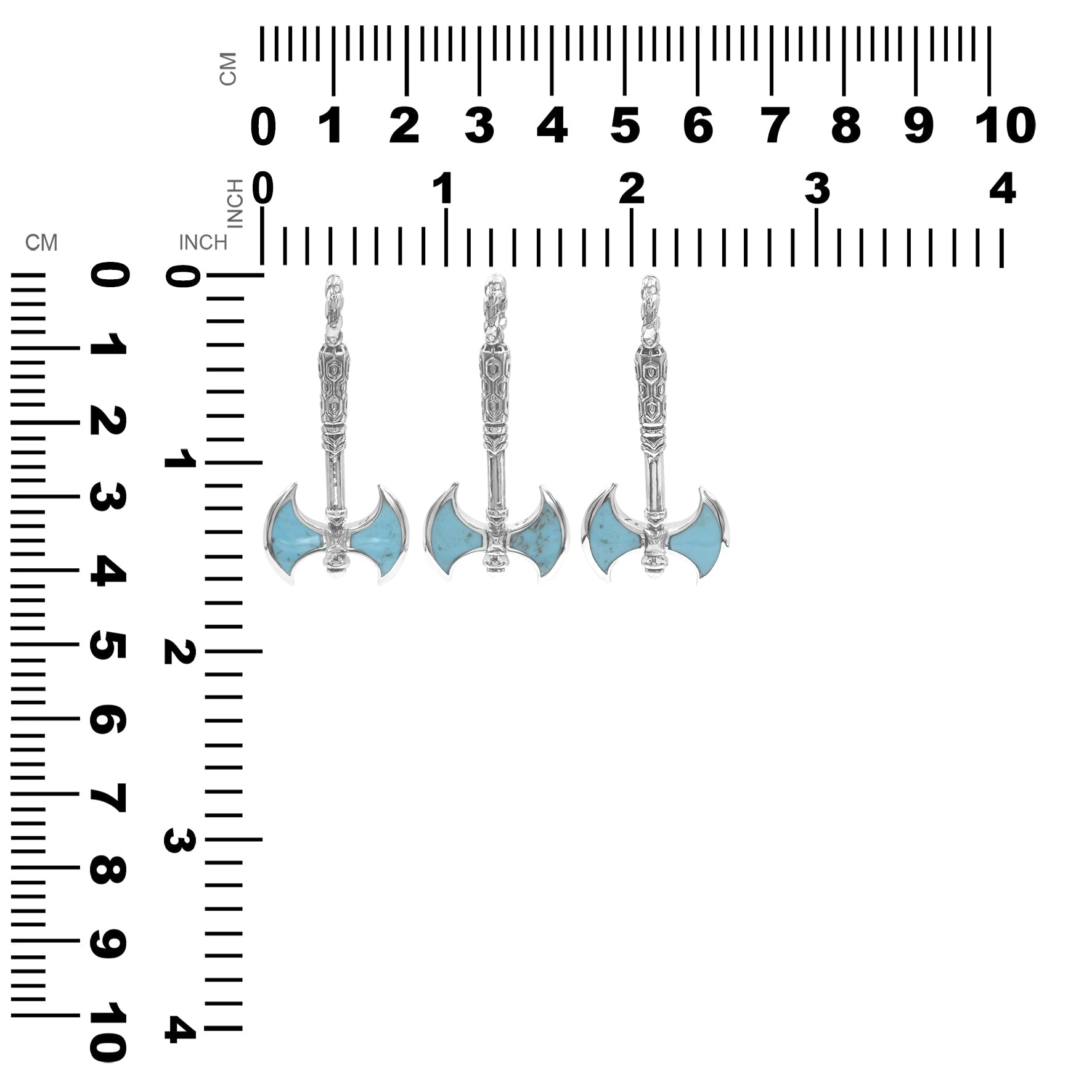 Starborn Sleeping Beauty Turquoise Battle Axe Pendant in Sterling Silver