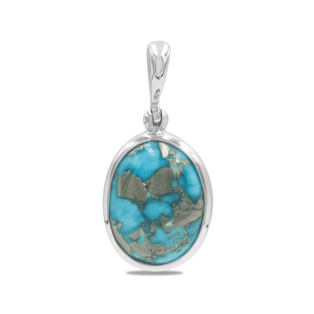 Starborn Persian Turquoise Pendant in Sterling Silver