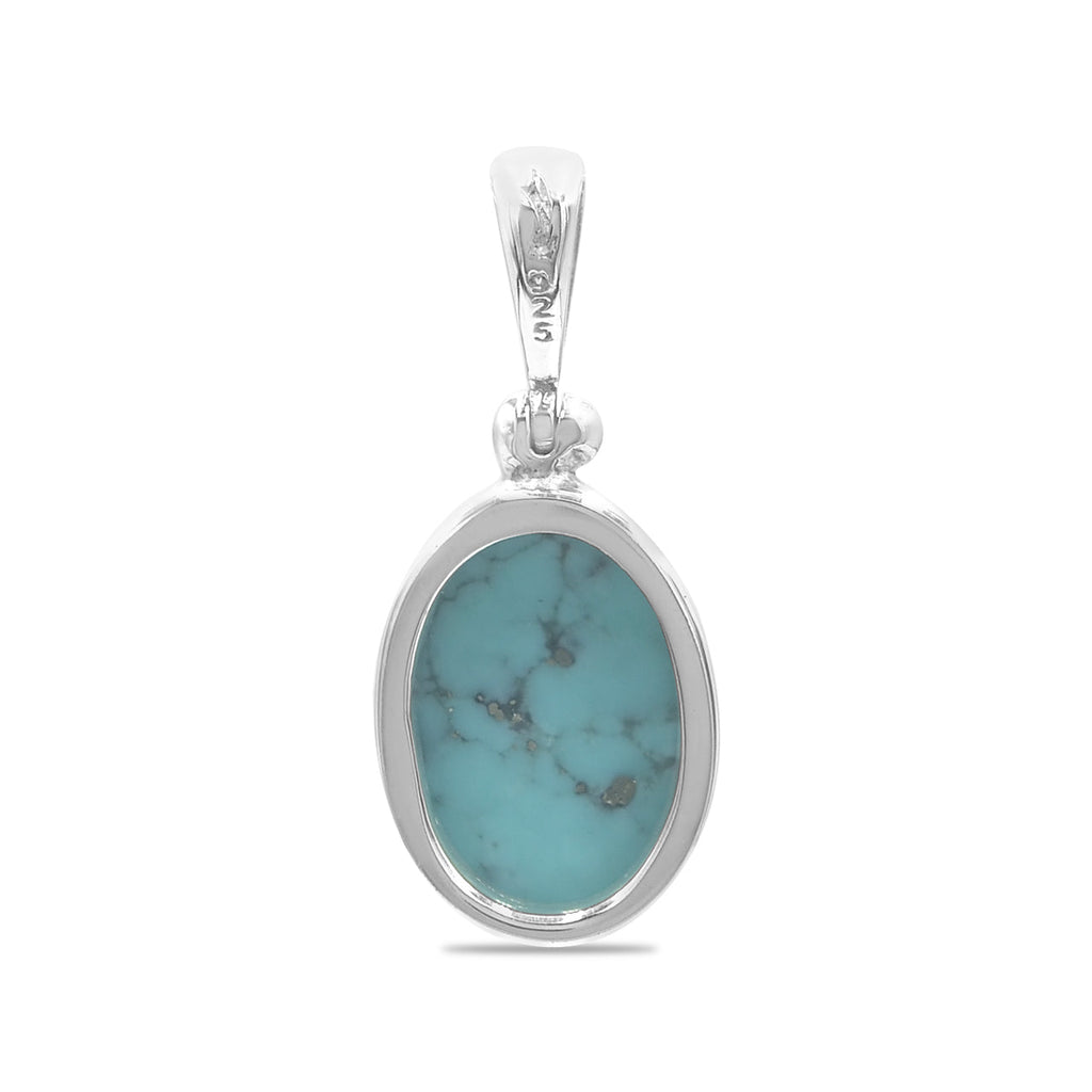 Starborn Campitos Turquoise Oval Pendant in Sterling Silver