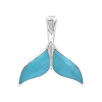 Starborn Sleeping Beauty Turquoise Whale Tail Pendant in Sterling Silver
