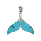 Starborn Sleeping Beauty Turquoise Whale Tail Pendant in Sterling Silver