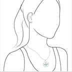 Starborn Sphere Gemstones Directional Crescent Moon Pendant in Sterling Silver - Large