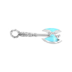 Starborn Sleeping Beauty Turquoise Battle Axe Pendant in Sterling Silver