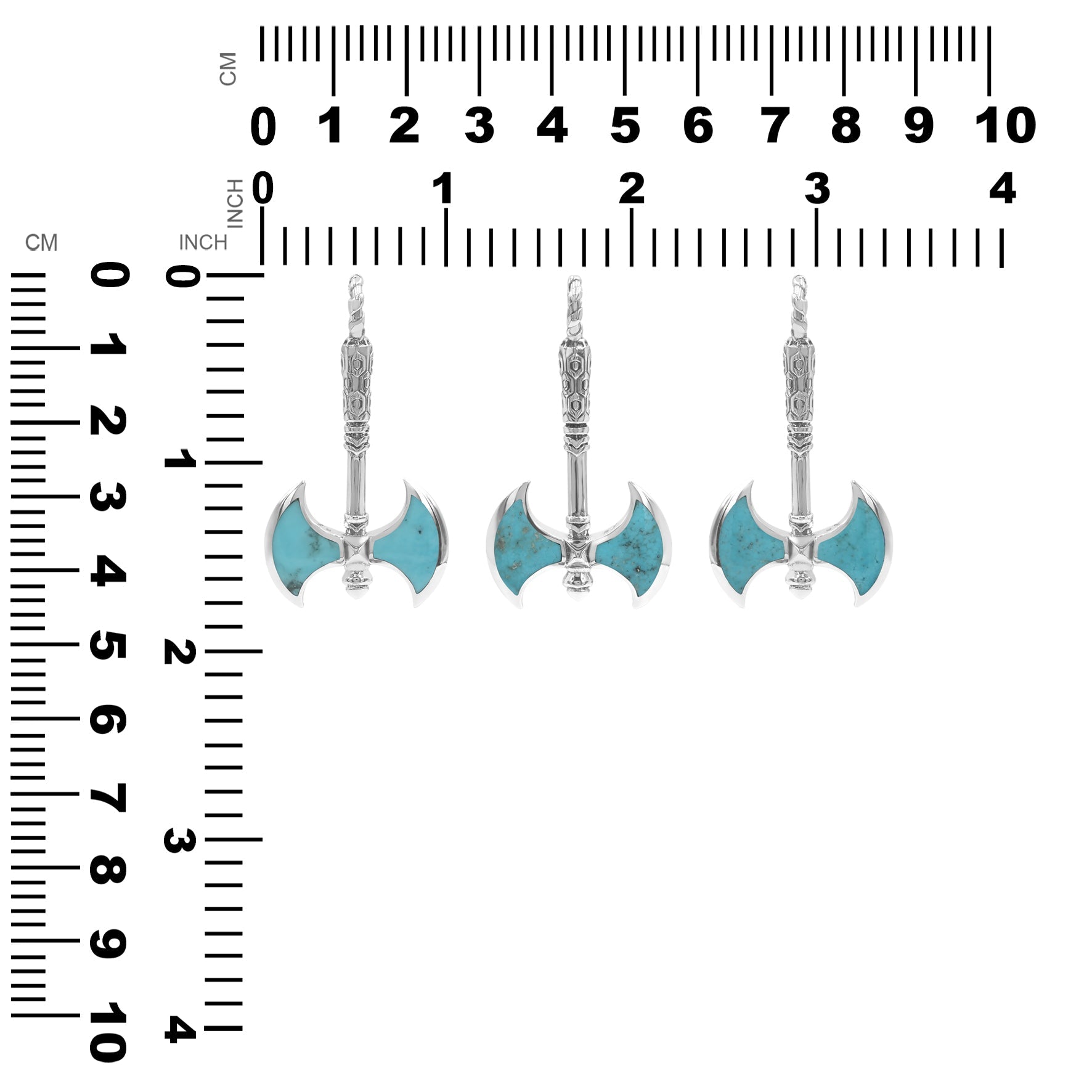 Starborn Sleeping Beauty Turquoise Battle Axe Pendant in Sterling Silver