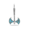 Starborn Gemstone Battle Axe Pendant in Sterling Silver