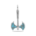 Starborn Gemstone Battle Axe Pendant in Sterling Silver