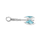 Starborn Gemstone Battle Axe Pendant in Sterling Silver