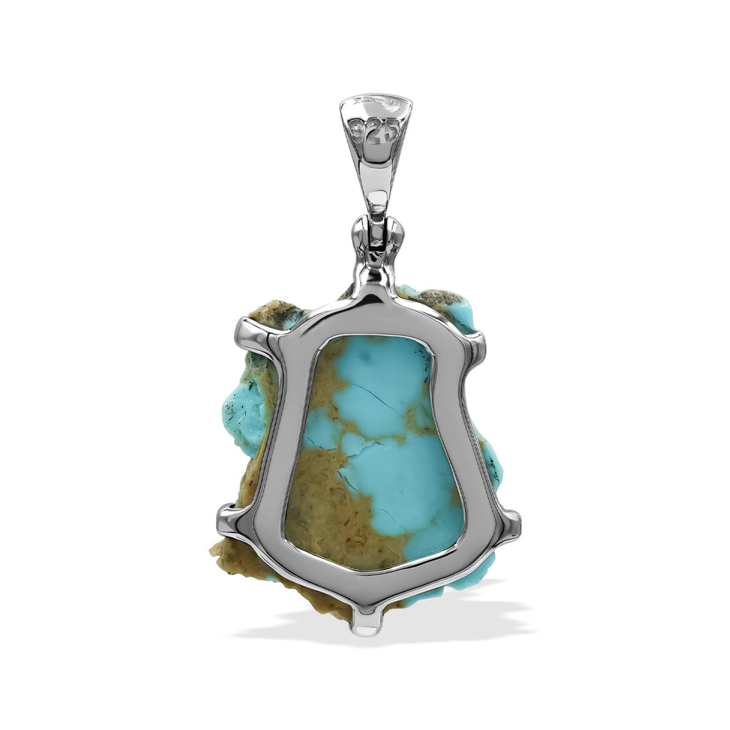 Starborn Patagonia Turquoise Prong Set Pendant in Sterling Silver