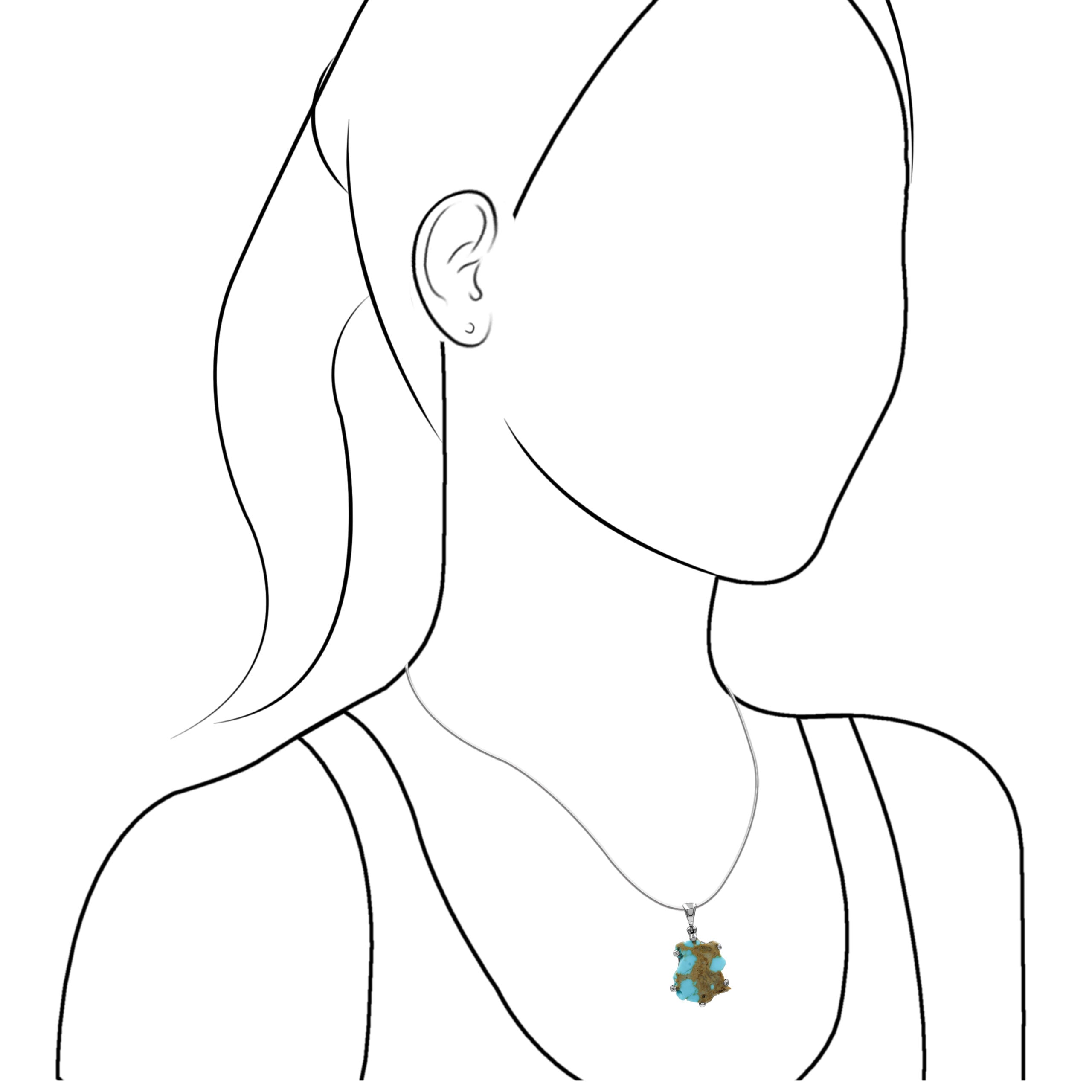 Starborn Patagonia Turquoise Prong Set Pendant in Sterling Silver