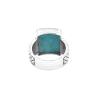 Starborn Persian Turquoise Men’s Ring with Geometric Shank Accents in Sterling Silver