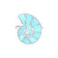 Starborn Turquoise Inlay Nautilus Ring in Sterling Silver