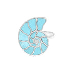 Starborn Turquoise Inlay Nautilus Ring in Sterling Silver