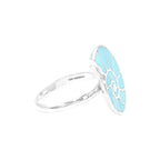 Starborn Turquoise Inlay Nautilus Ring in Sterling Silver