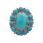 Starborn Kingman Turquoise and Round Campitos Turquoise Ring in Sterling Silver