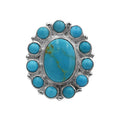 Starborn Kingman Turquoise and Round Campitos Turquoise Ring in Sterling Silver