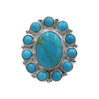 Starborn Kingman Turquoise and Round Campitos Turquoise Ring in Sterling Silver