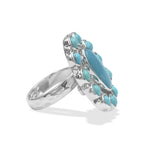 Starborn Kingman Turquoise and Round Campitos Turquoise Ring in Sterling Silver