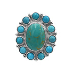 Starborn Kingman Turquoise and Round Campitos Turquoise Ring in Sterling Silver