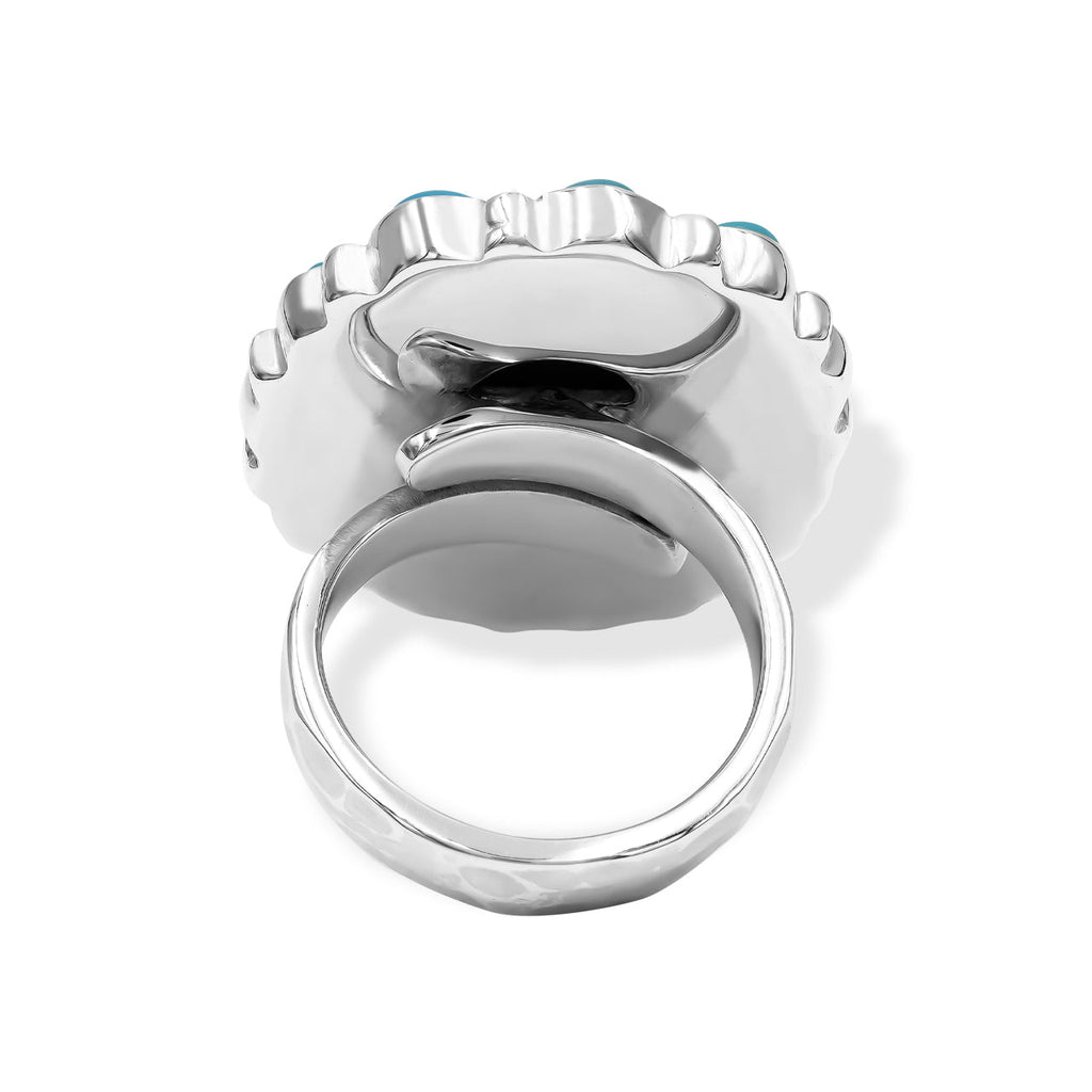 Starborn Kingman Turquoise and Round Campitos Turquoise Ring in Sterling Silver