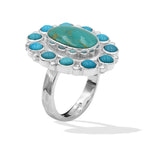 Starborn Kingman Turquoise and Round Campitos Turquoise Ring in Sterling Silver