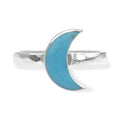 Starborn Turquoise Crescent Moon Ring in Sterling Silver
