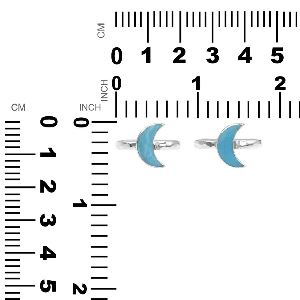 Starborn Turquoise Crescent Moon Ring in Sterling Silver