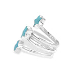 Starborn Turquoise 3 Stars Spiral Ring in Sterling Silver