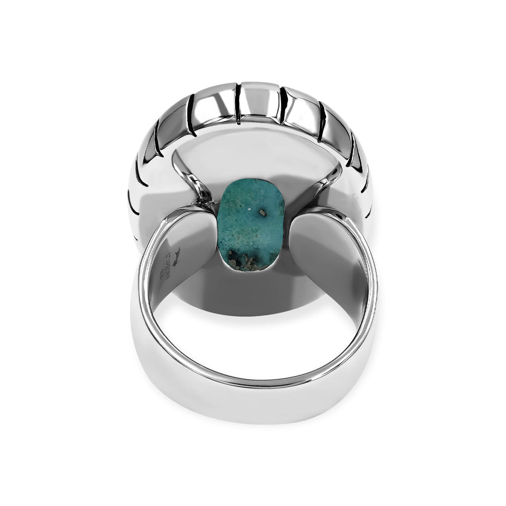Starborn Persian Turquoise Striped bezel Ring in Sterling Silver