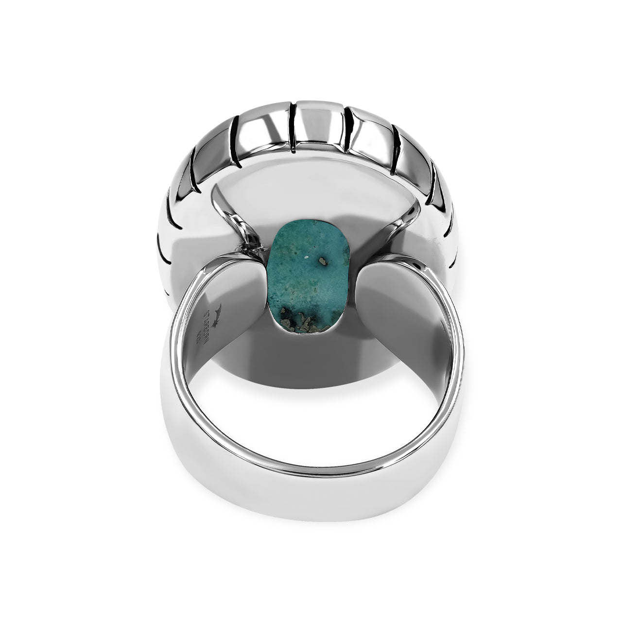 Starborn Persian Turquoise Striped bezel Ring in Sterling Silver