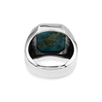 Starborn Persian Turquoise Octagon Signet Men's Ring in Sterling Silver