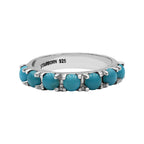 Starborn Campitos Turquoise Seven Stones Prong Set Ring in Sterling Silver