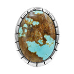 Starborn Nevada #8 Turquoise Striped Bezel Ring in Sterling Silver