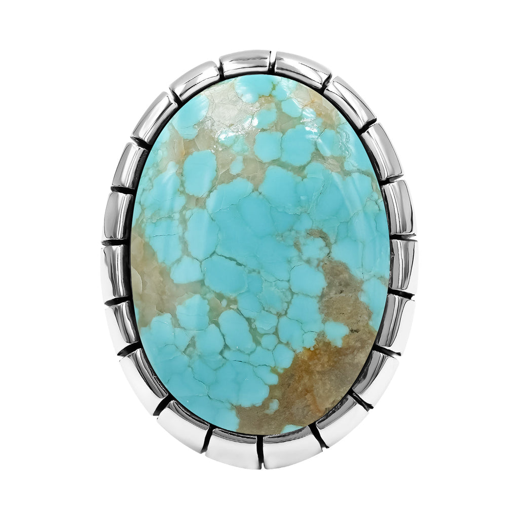 Starborn Nevada #8 Turquoise Striped Bezel Ring in Sterling Silver