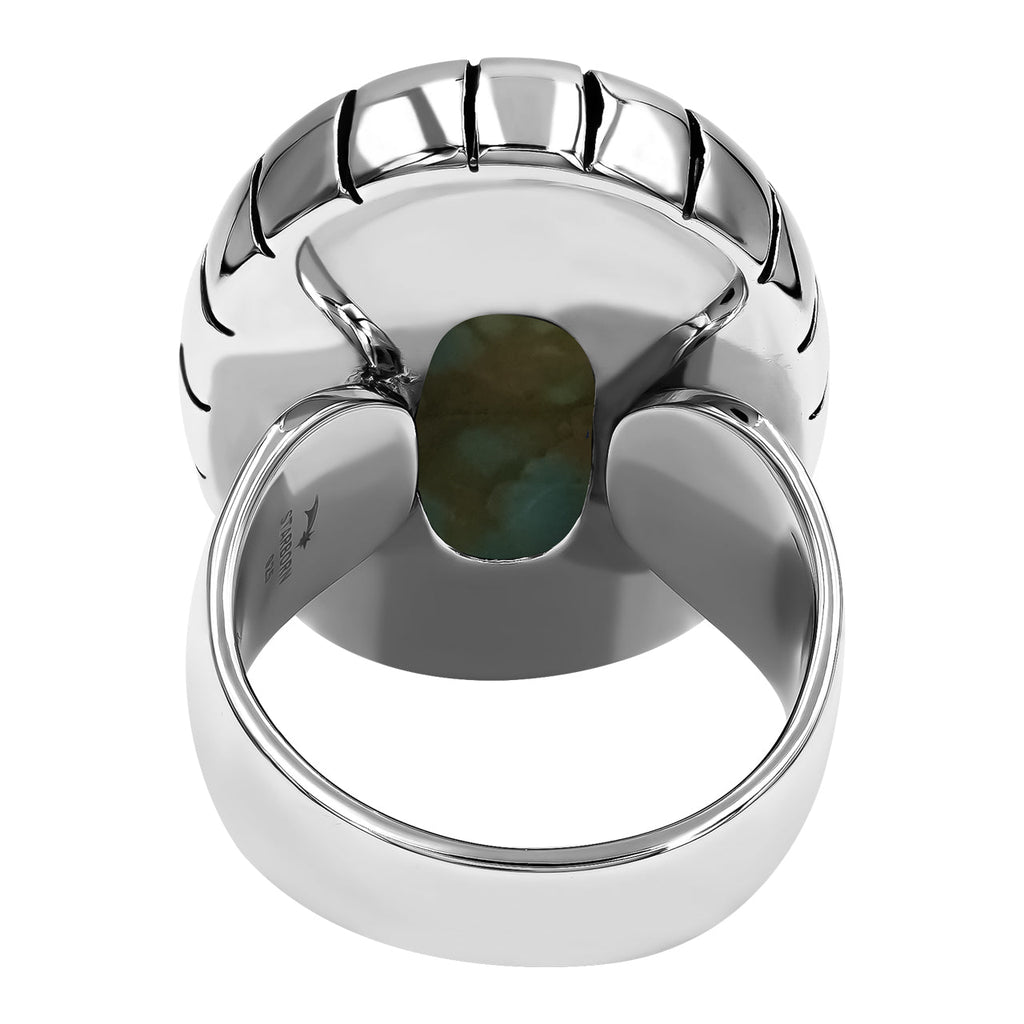 Starborn Nevada #8 Turquoise Striped Bezel Ring in Sterling Silver