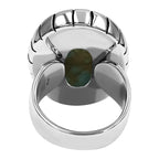 Starborn Nevada #8 Turquoise Striped Bezel Ring in Sterling Silver