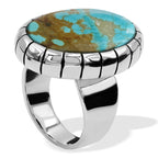 Starborn Nevada #8 Turquoise Striped Bezel Ring in Sterling Silver