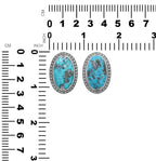 Starborn Oval Shape Persian Turquoise Ring with Stars Accent Frame in Sterling Silver