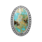 Starborn Patagonia Arizona Turquoise Ring with Stars Frame Design in Sterling Silver Silver