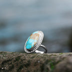 Starborn Patagonia Arizona Turquoise Ring with Stars Frame Design in Sterling Silver Silver