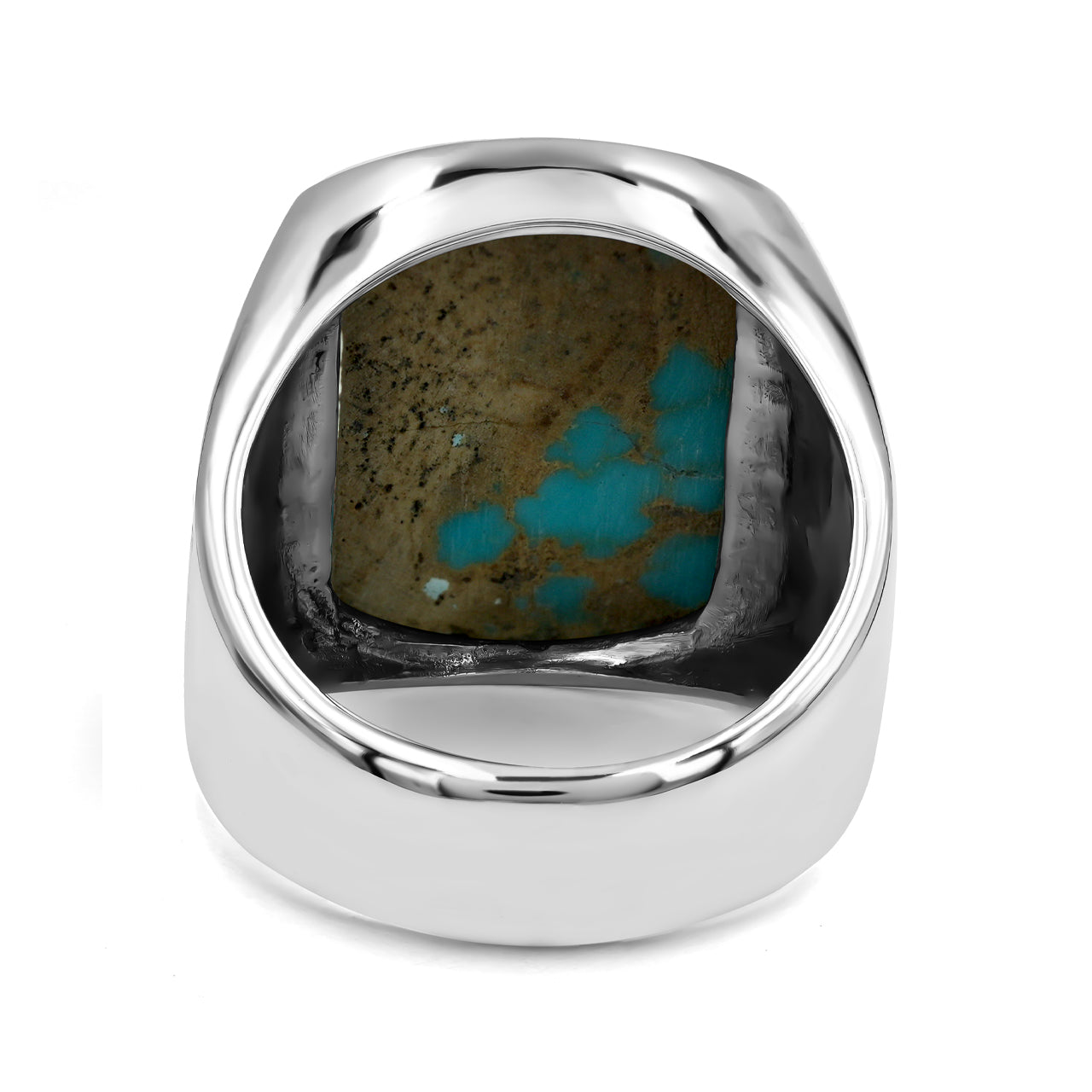 Starborn Patagonia Turquoise Cushion-Shaped Men's Style Ring in Sterling Silver