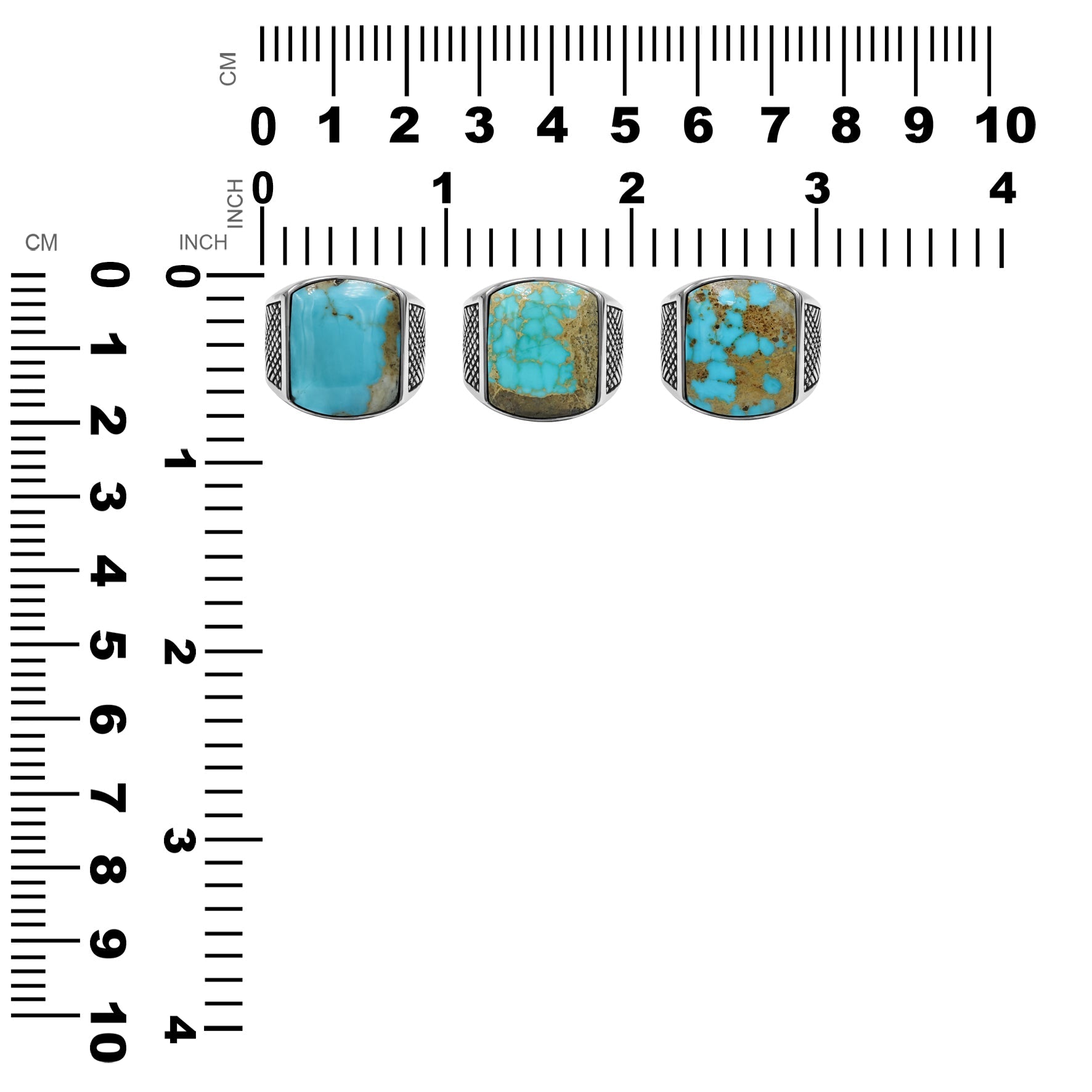 Starborn Patagonia Turquoise Cushion-Shaped Men's Style Ring in Sterling Silver